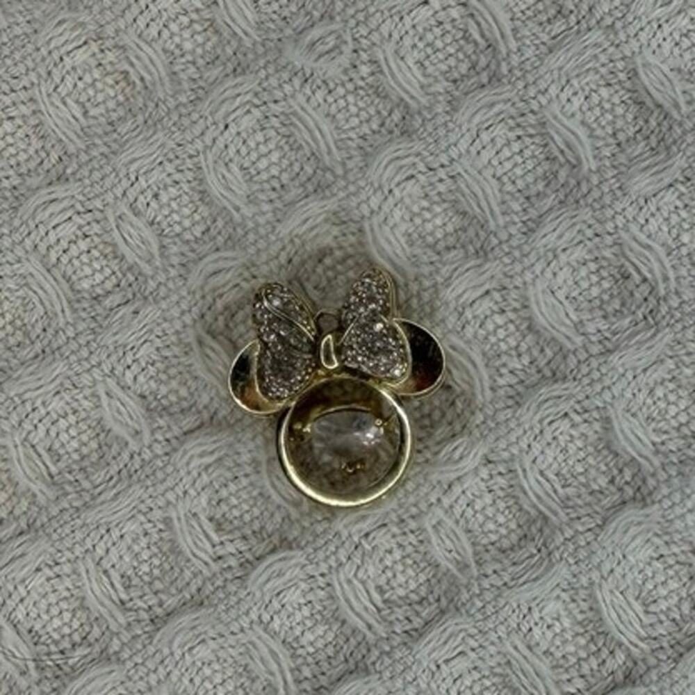 Disney Minnie Mouse Bowtiful Gold Necklace Charm Pendant Crystal Silver Plated - Picture 11 of 12